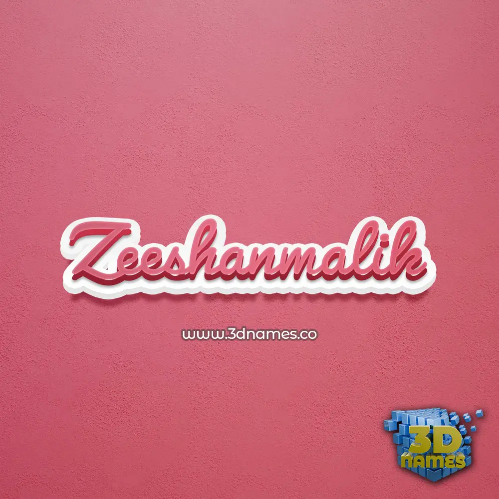 zeeshanmalik in Red Scribble style - 3D name wallpaper