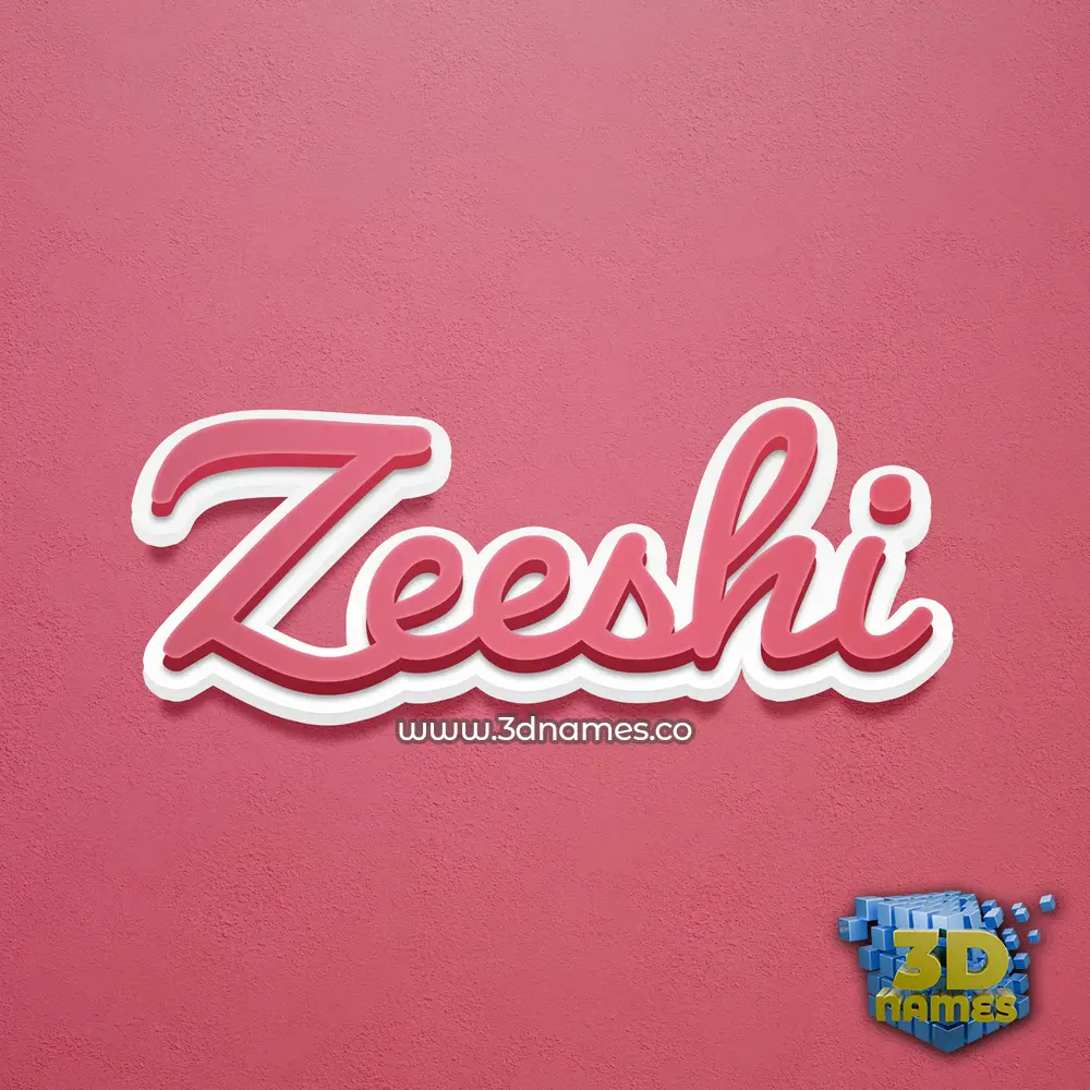 zeeshi in Red Scribble style - 3D name wallpaper