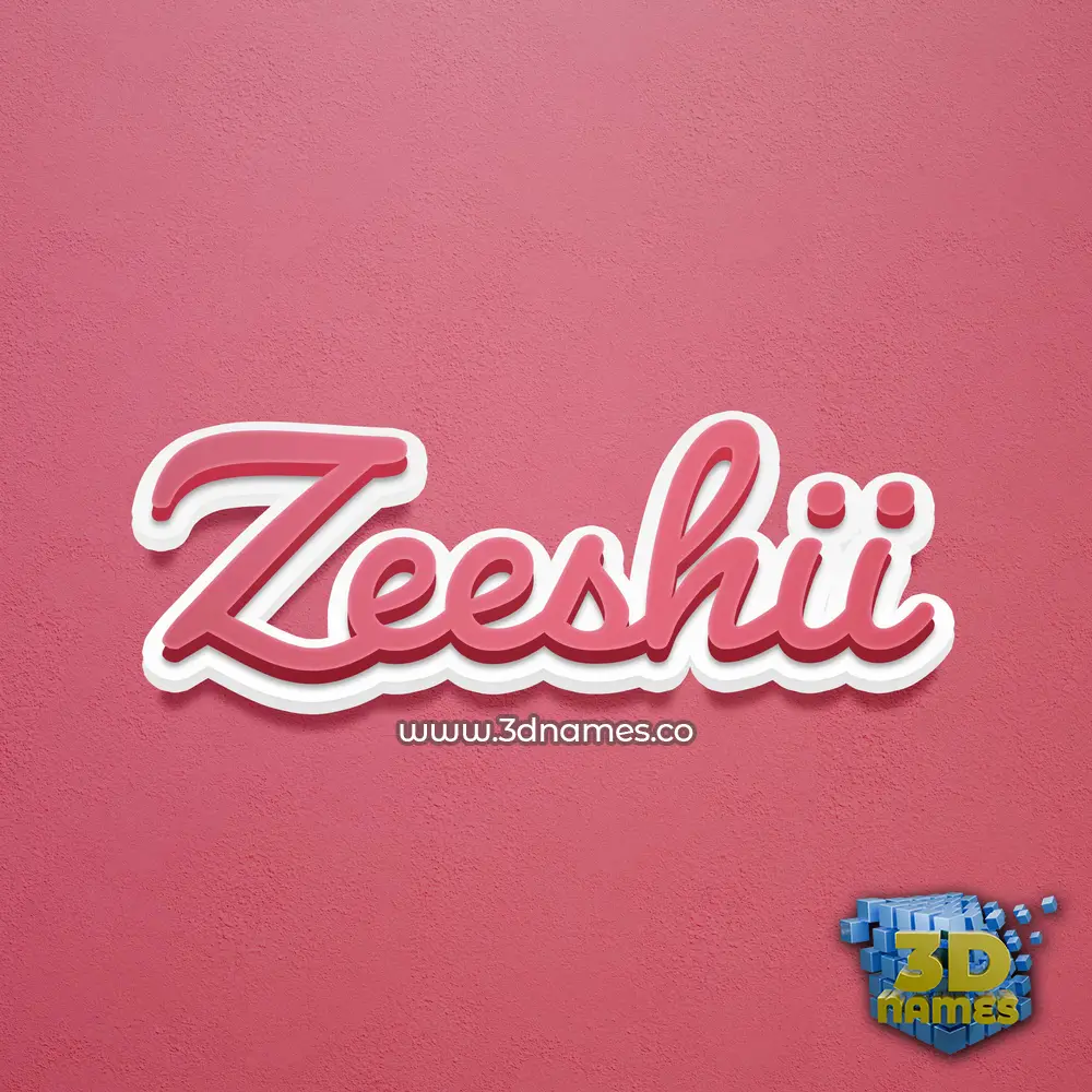 zeeshii in Red Scribble style - 3D name wallpaper