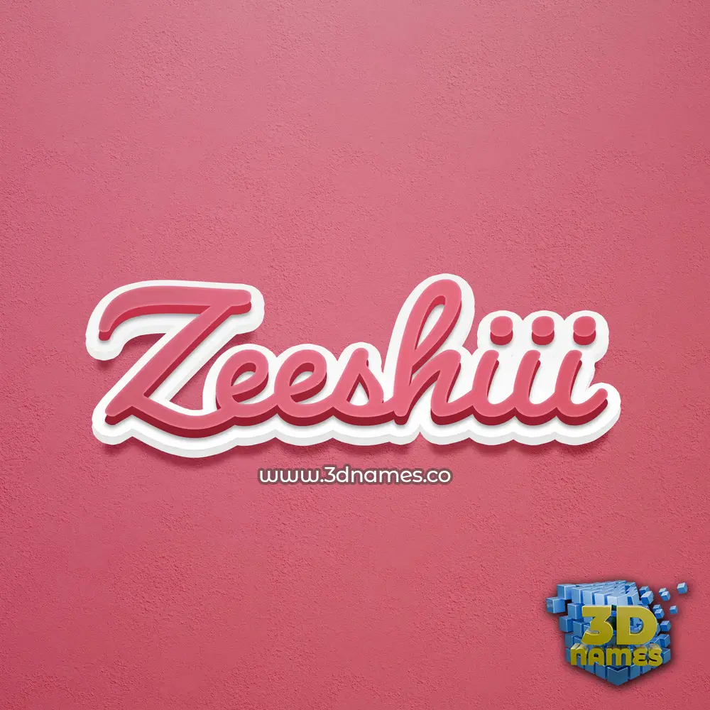 zeeshiii in Red Scribble style - 3D name wallpaper