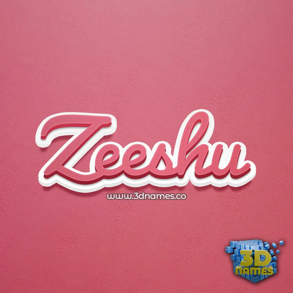 zeeshu in Red Scribble style - 3D name wallpaper