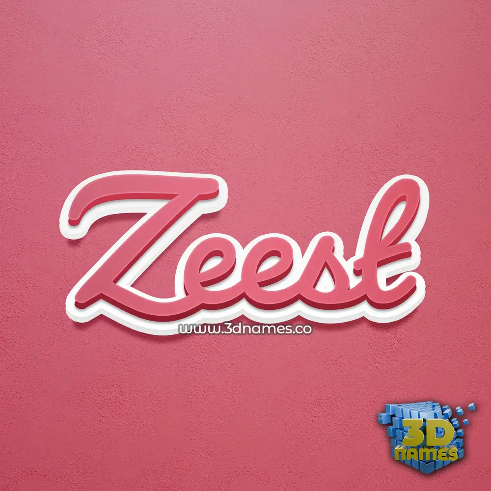 zeest in Red Scribble style - 3D name wallpaper
