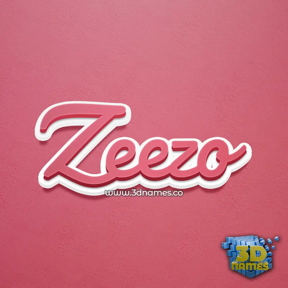 zeezo in Red Scribble style - 3D name wallpaper