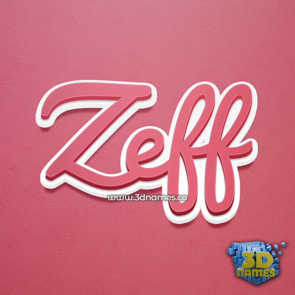 zeff in Red Scribble style - 3D name wallpaper