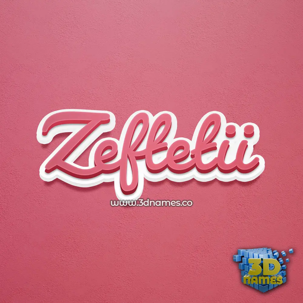 zeftetii in Red Scribble style - 3D name wallpaper