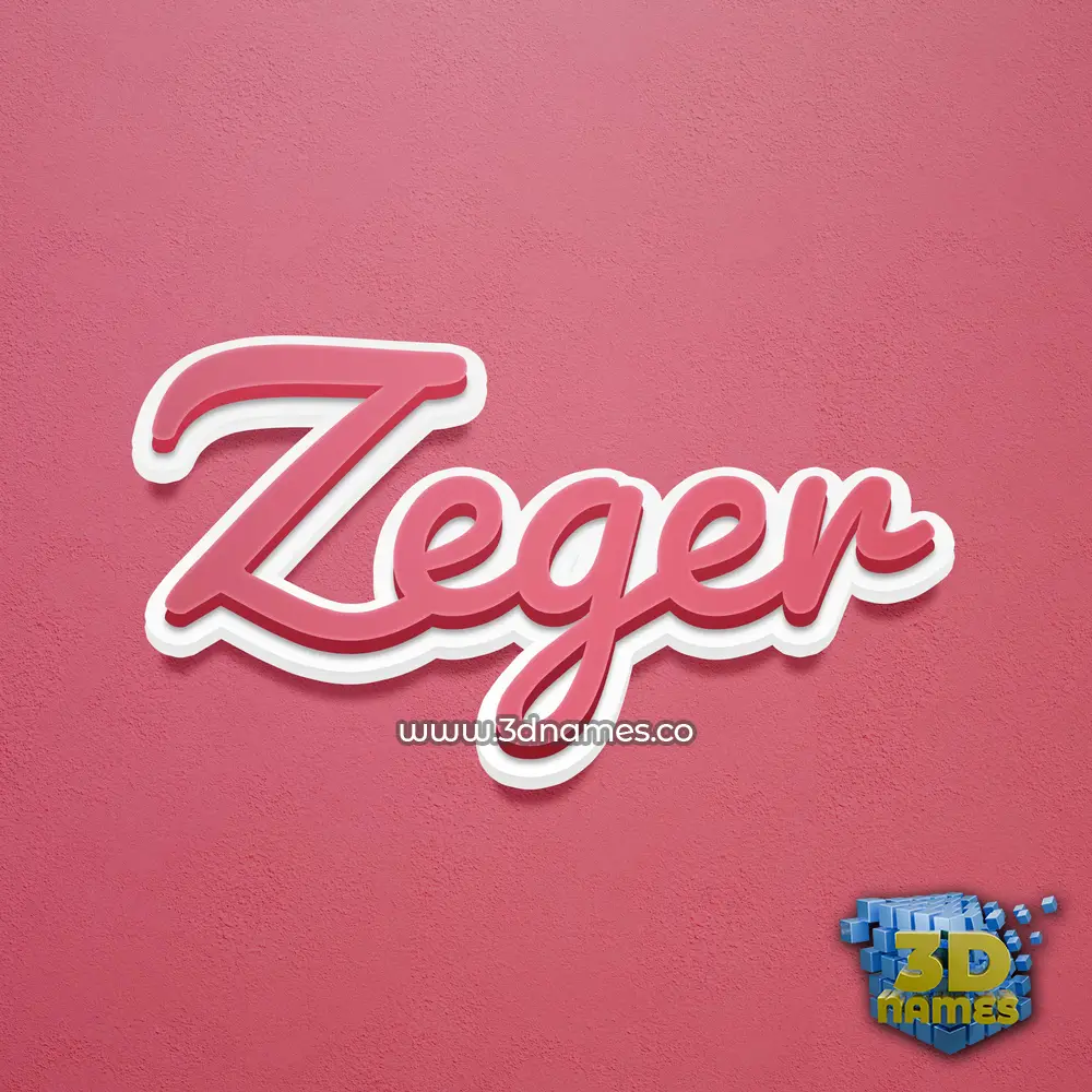zeger in Red Scribble style - 3D name wallpaper