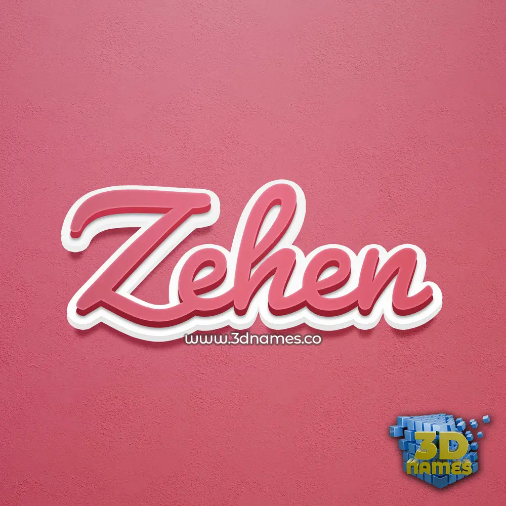 zehen in Red Scribble style - 3D name wallpaper