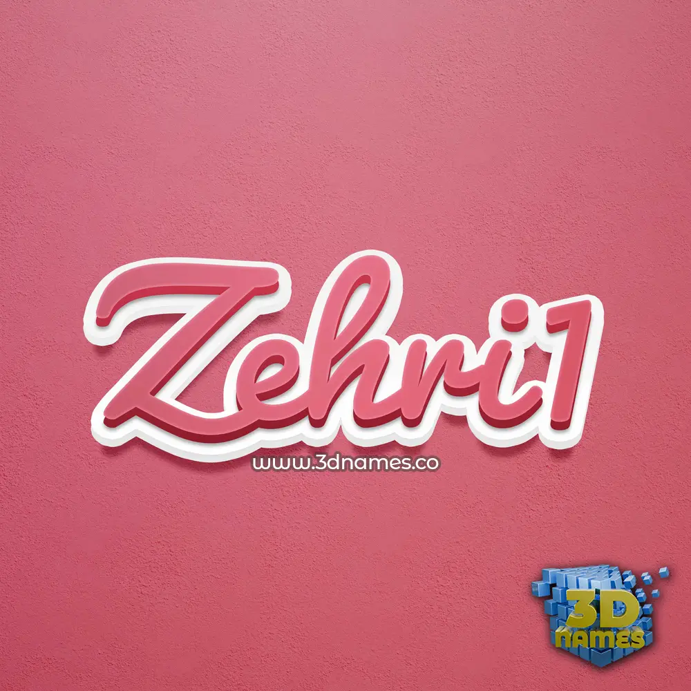 zehri1 in Red Scribble style - 3D name wallpaper