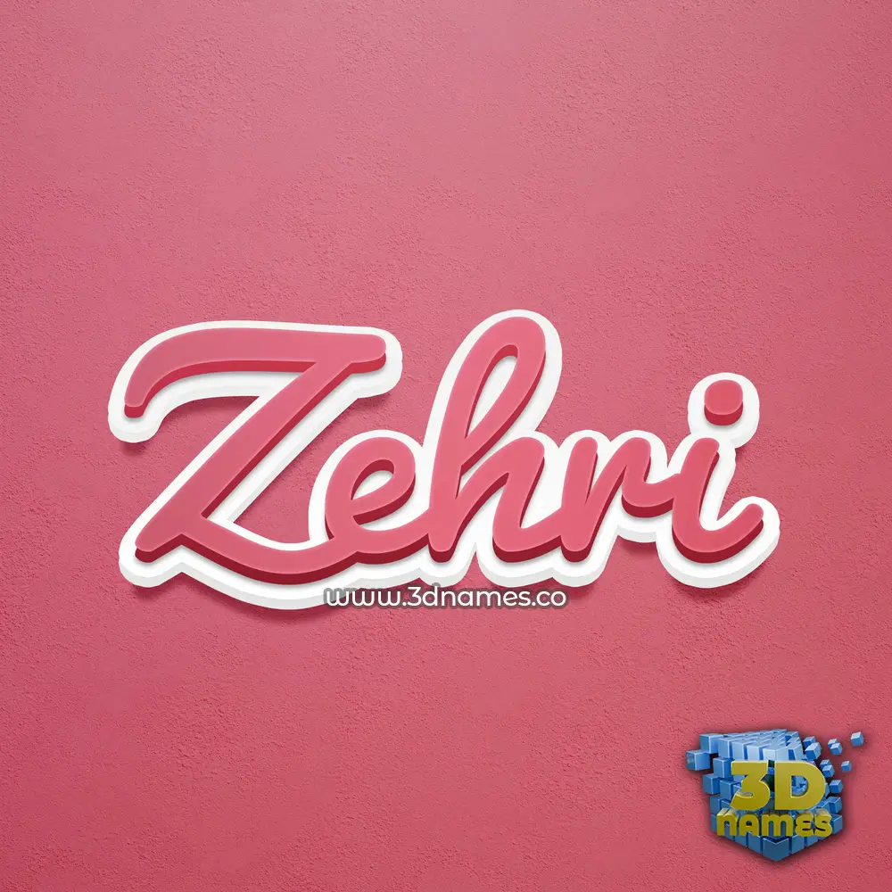 zehri in Red Scribble style - 3D name wallpaper