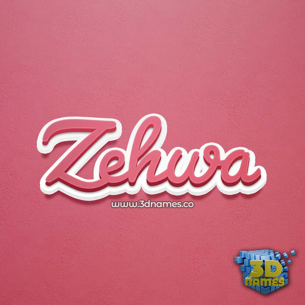 zehwa in Red Scribble style - 3D name wallpaper