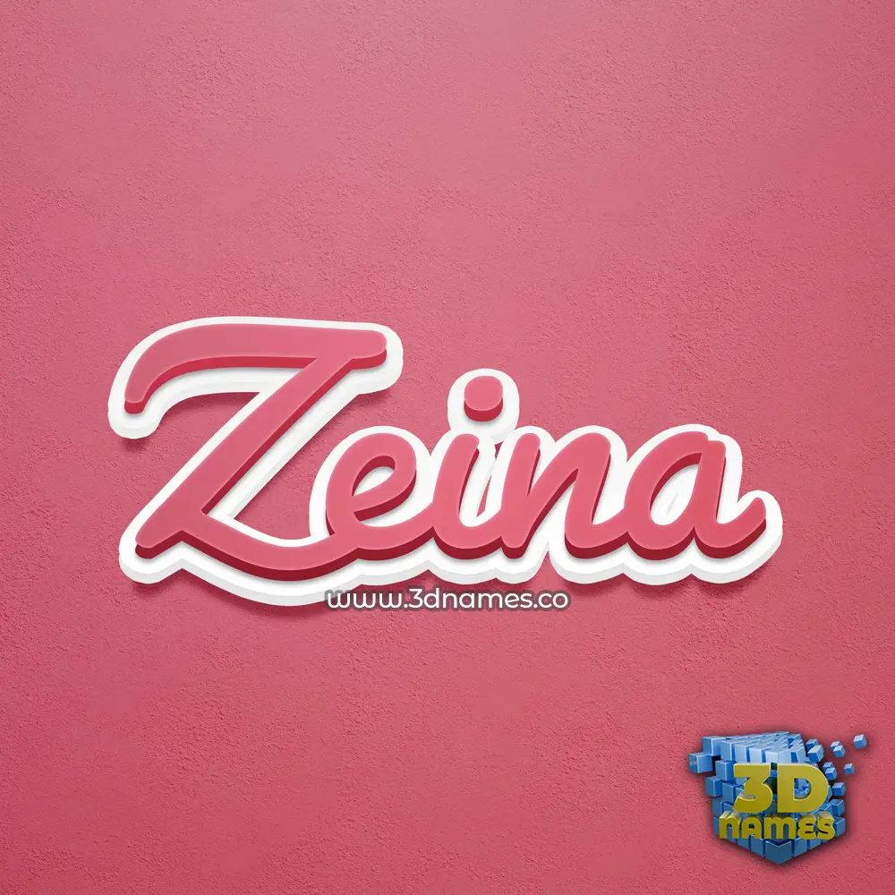 zeina in Red Scribble style - 3D name wallpaper