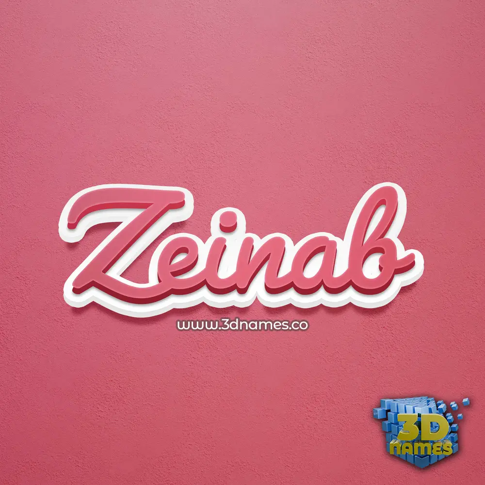 zeinab in Red Scribble style - 3D name wallpaper