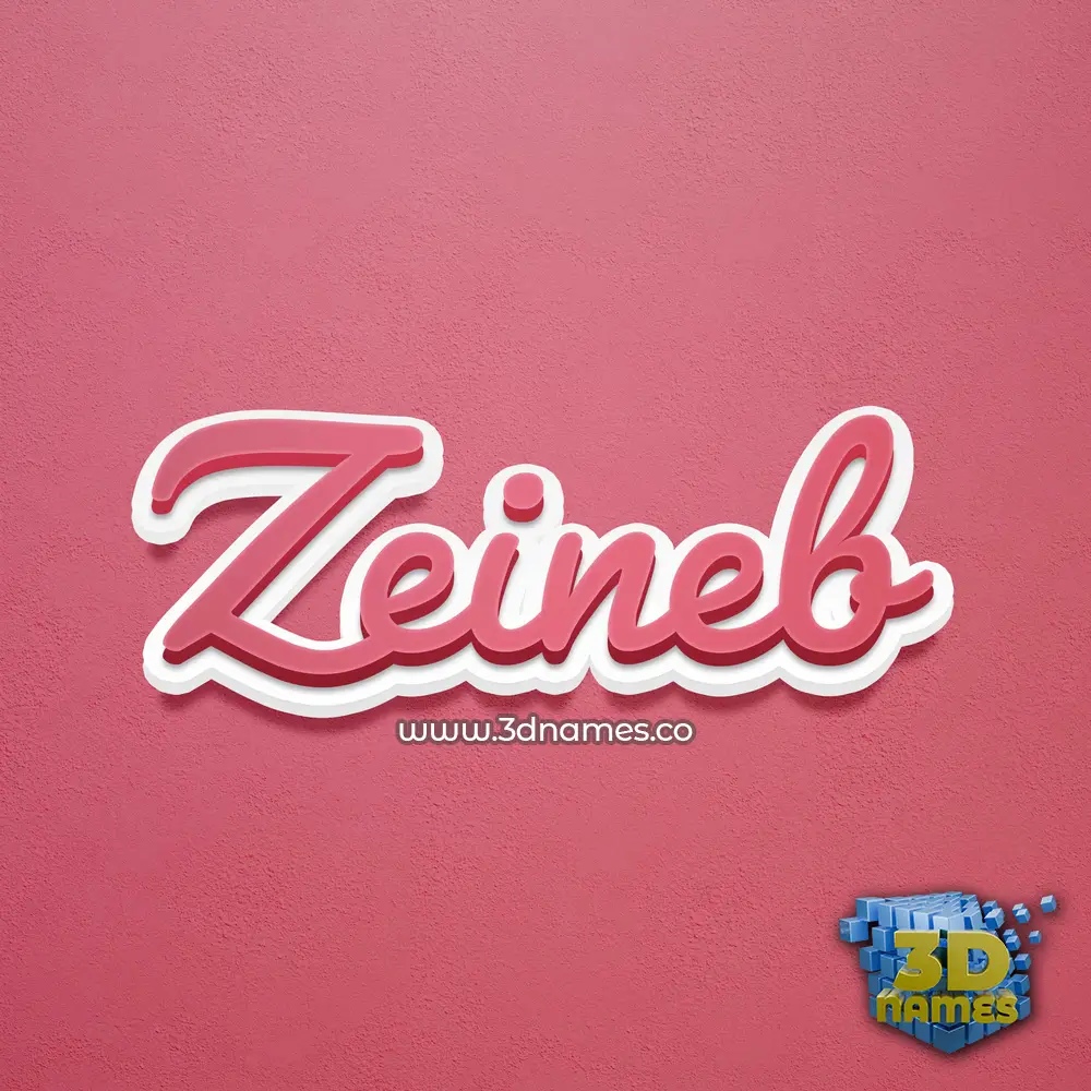 zeineb in Red Scribble style - 3D name wallpaper