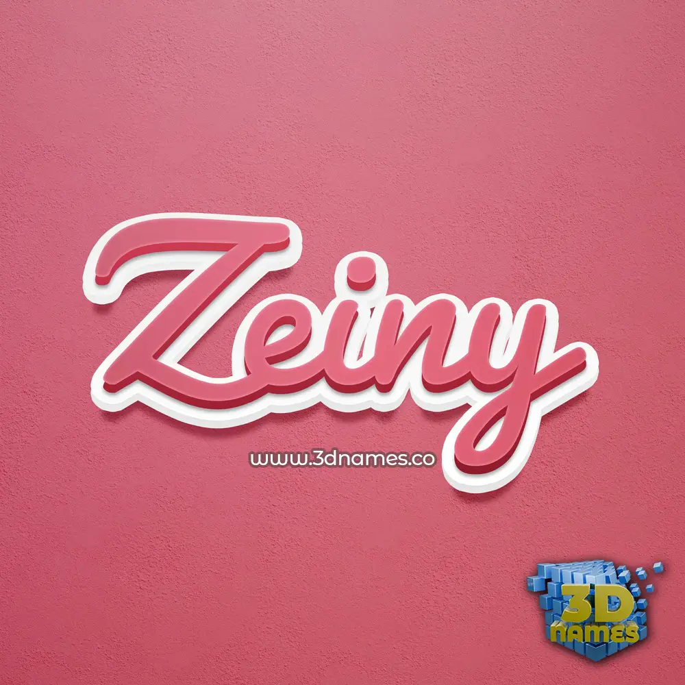 zeiny in Red Scribble style - 3D name wallpaper