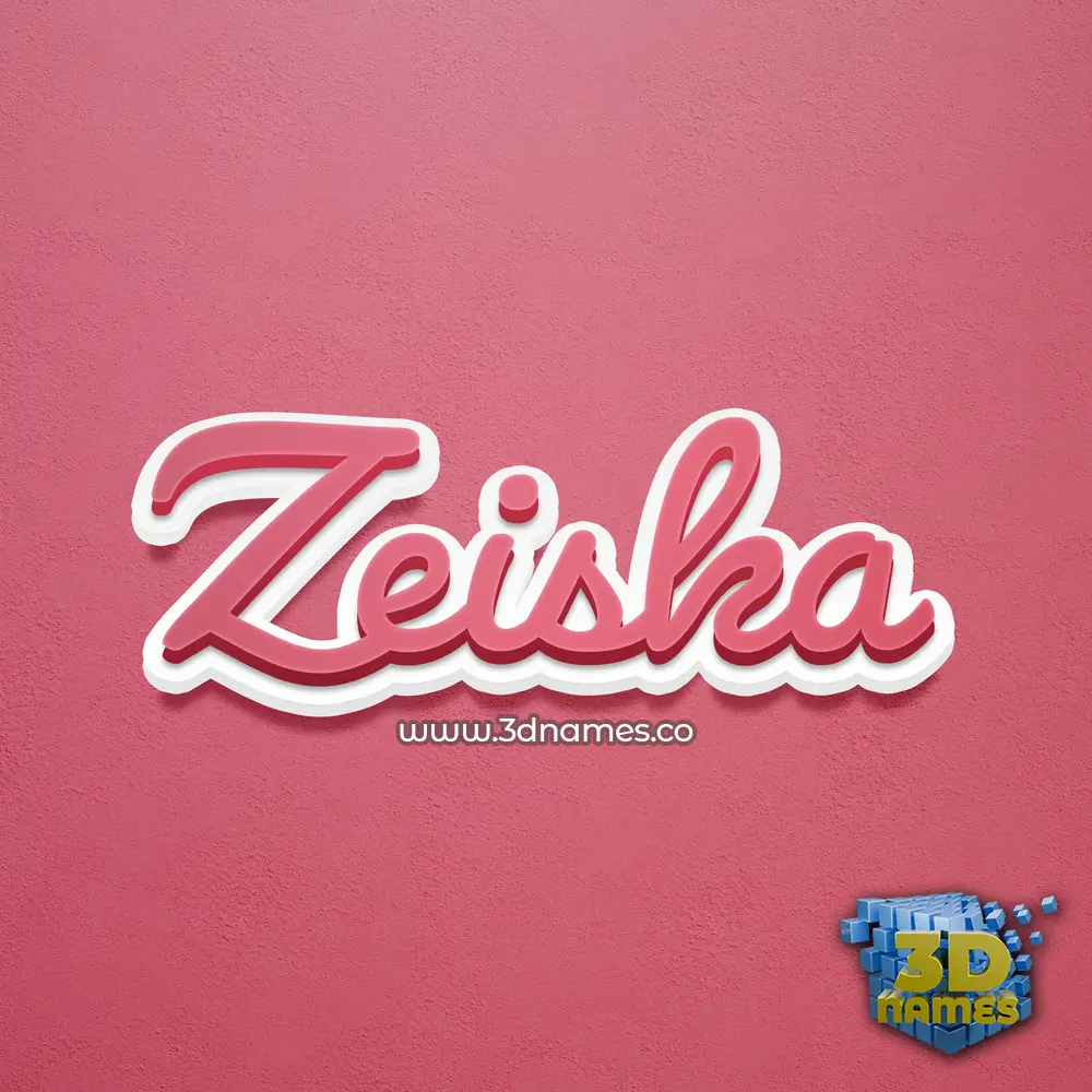 zeiska in Red Scribble style - 3D name wallpaper