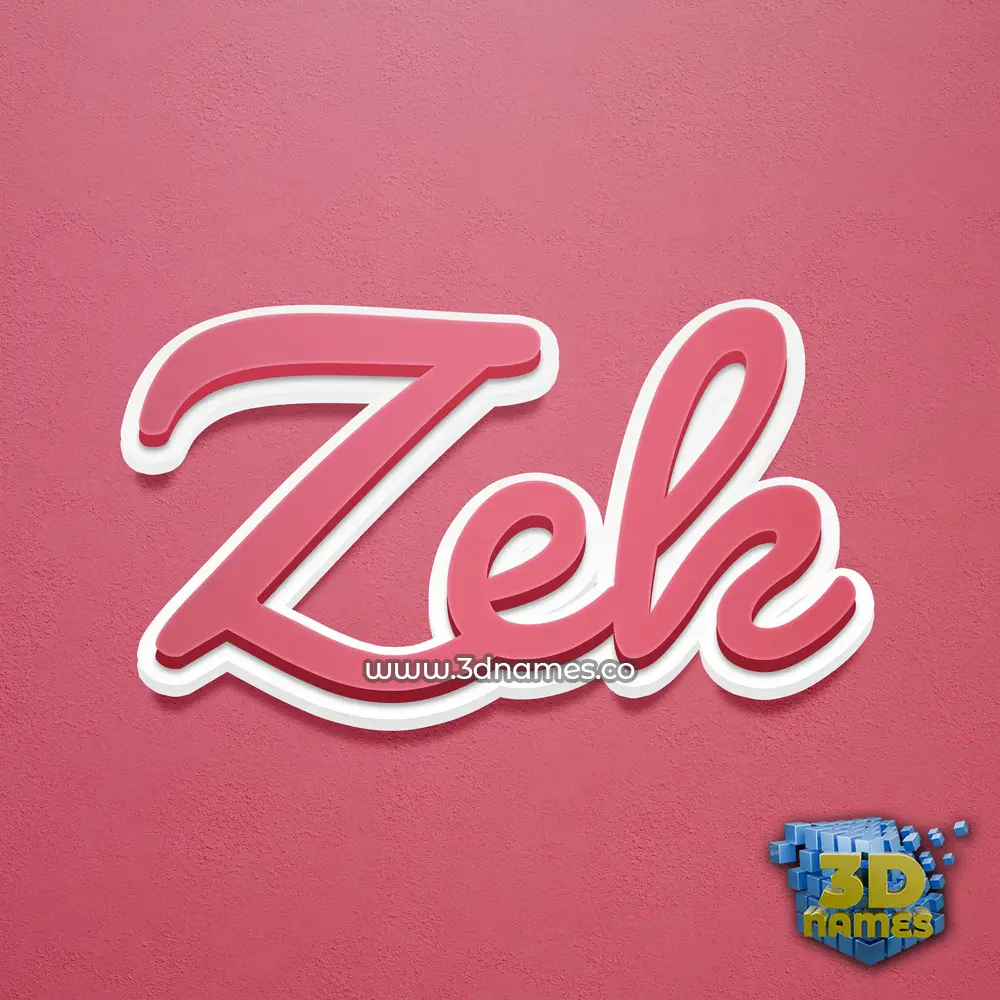 zek in Red Scribble style - 3D name wallpaper