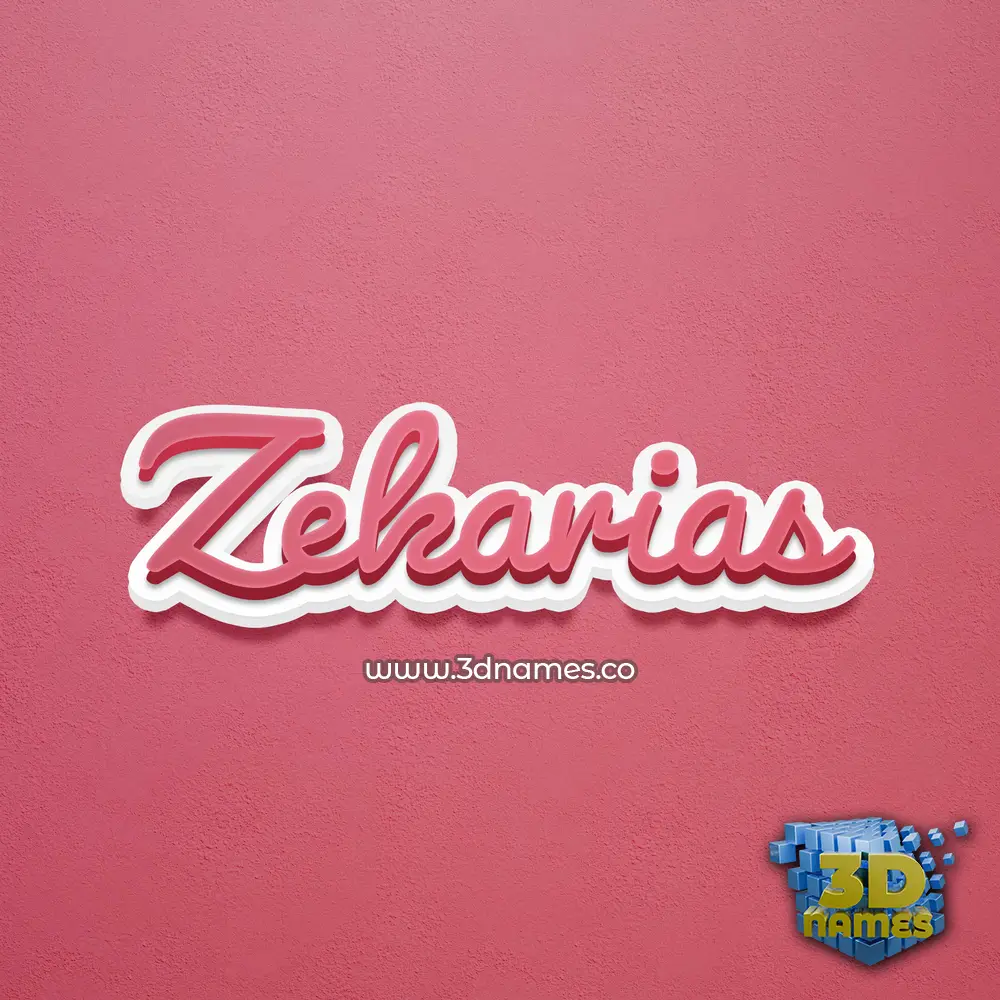 zekarias in Red Scribble style - 3D name wallpaper