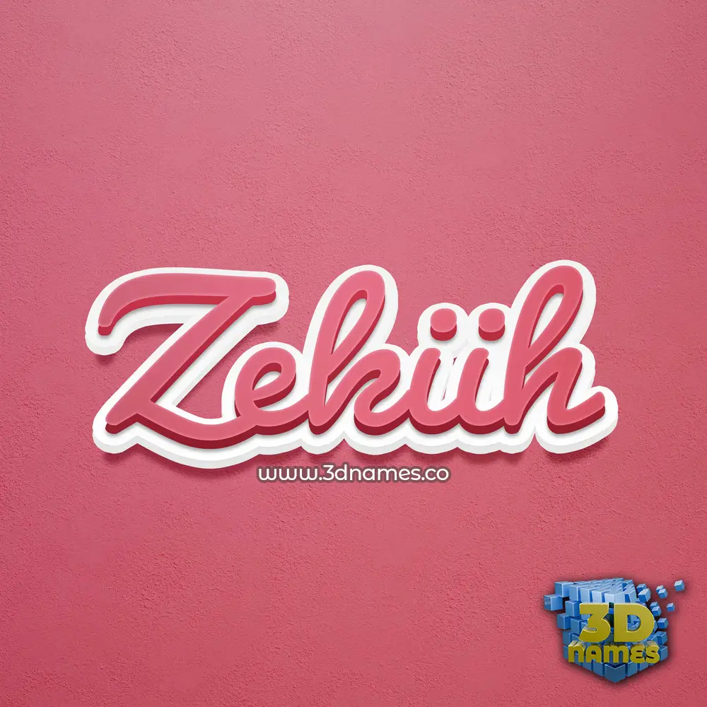 zekiih in Red Scribble style - 3D name wallpaper