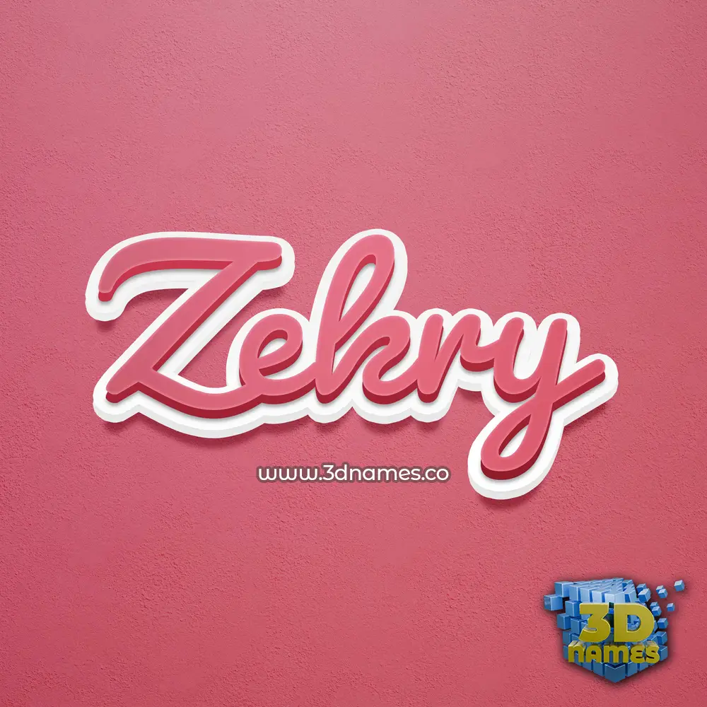 zekry in Red Scribble style - 3D name wallpaper