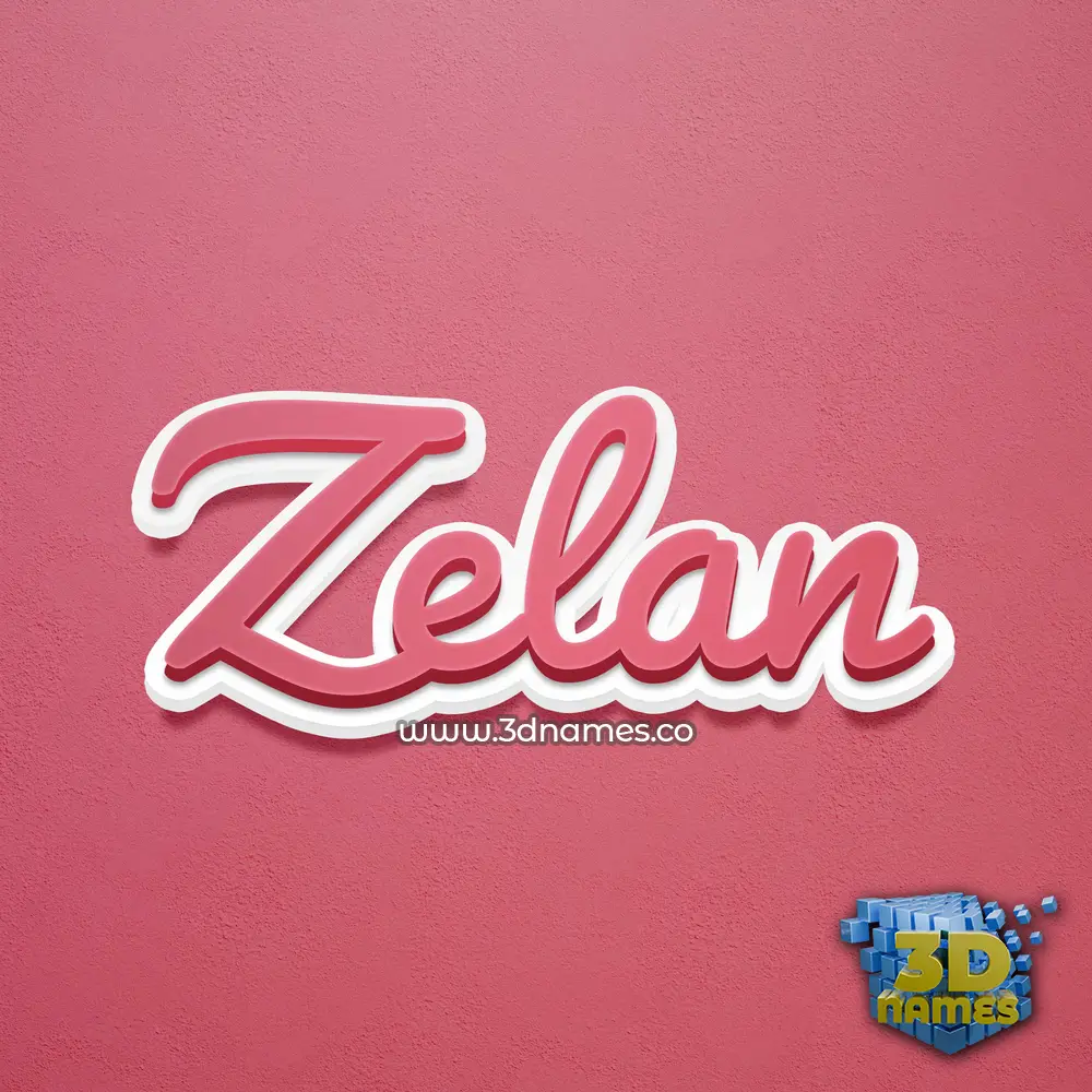 zelan in Red Scribble style - 3D name wallpaper