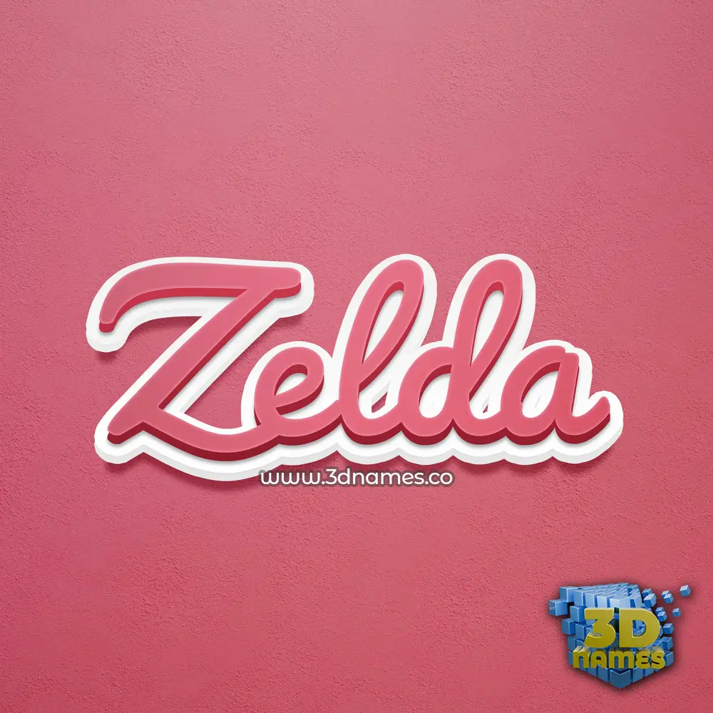 zelda in Red Scribble style - 3D name wallpaper