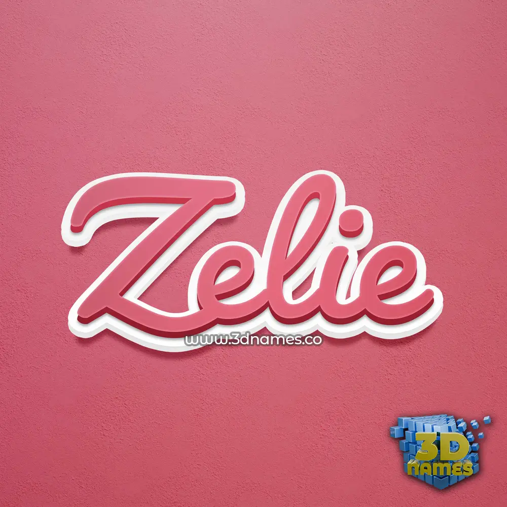 zelie in Red Scribble style - 3D name wallpaper