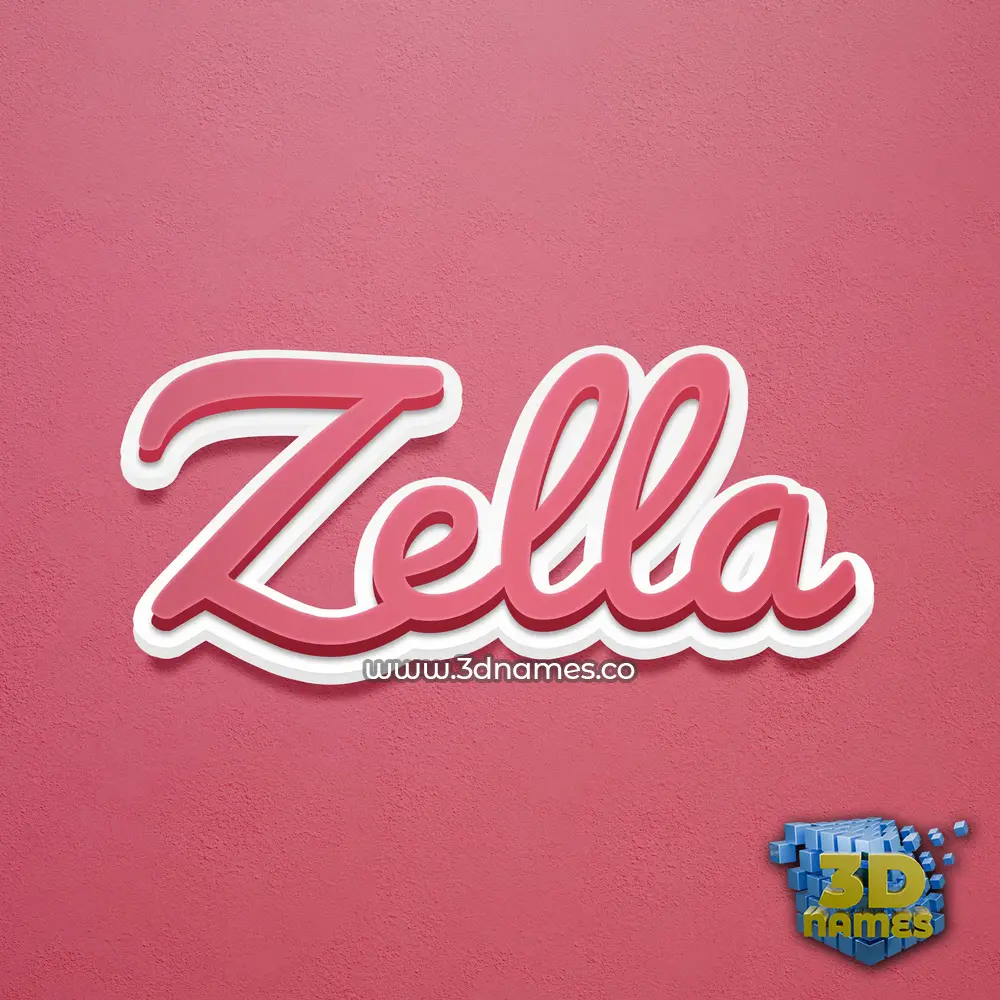 zella in Red Scribble style - 3D name wallpaper