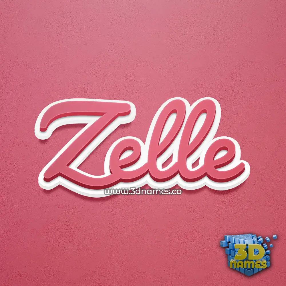 zelle in Red Scribble style - 3D name wallpaper
