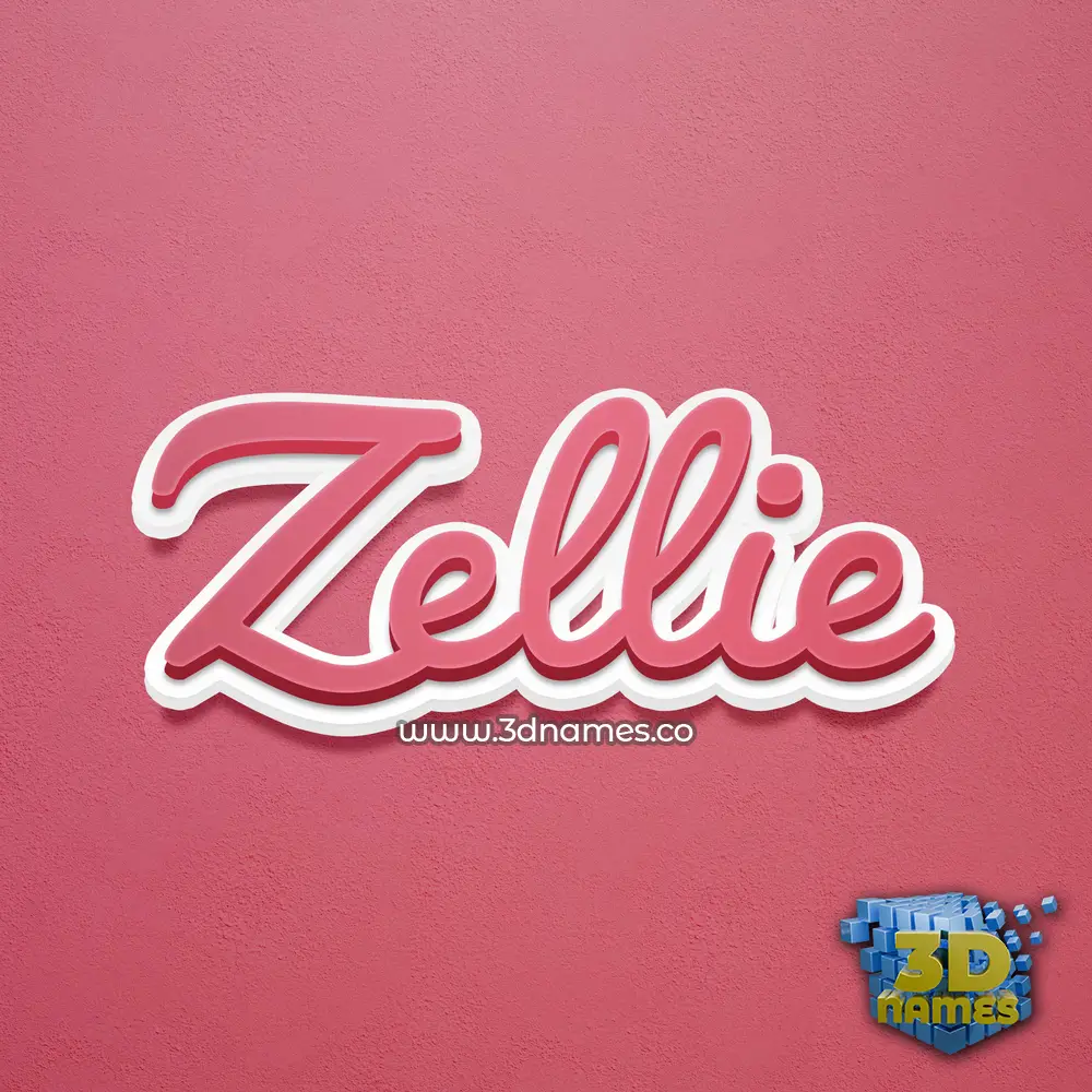 zellie in Red Scribble style - 3D name wallpaper
