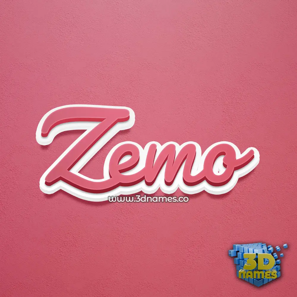 zemo in Red Scribble style - 3D name wallpaper