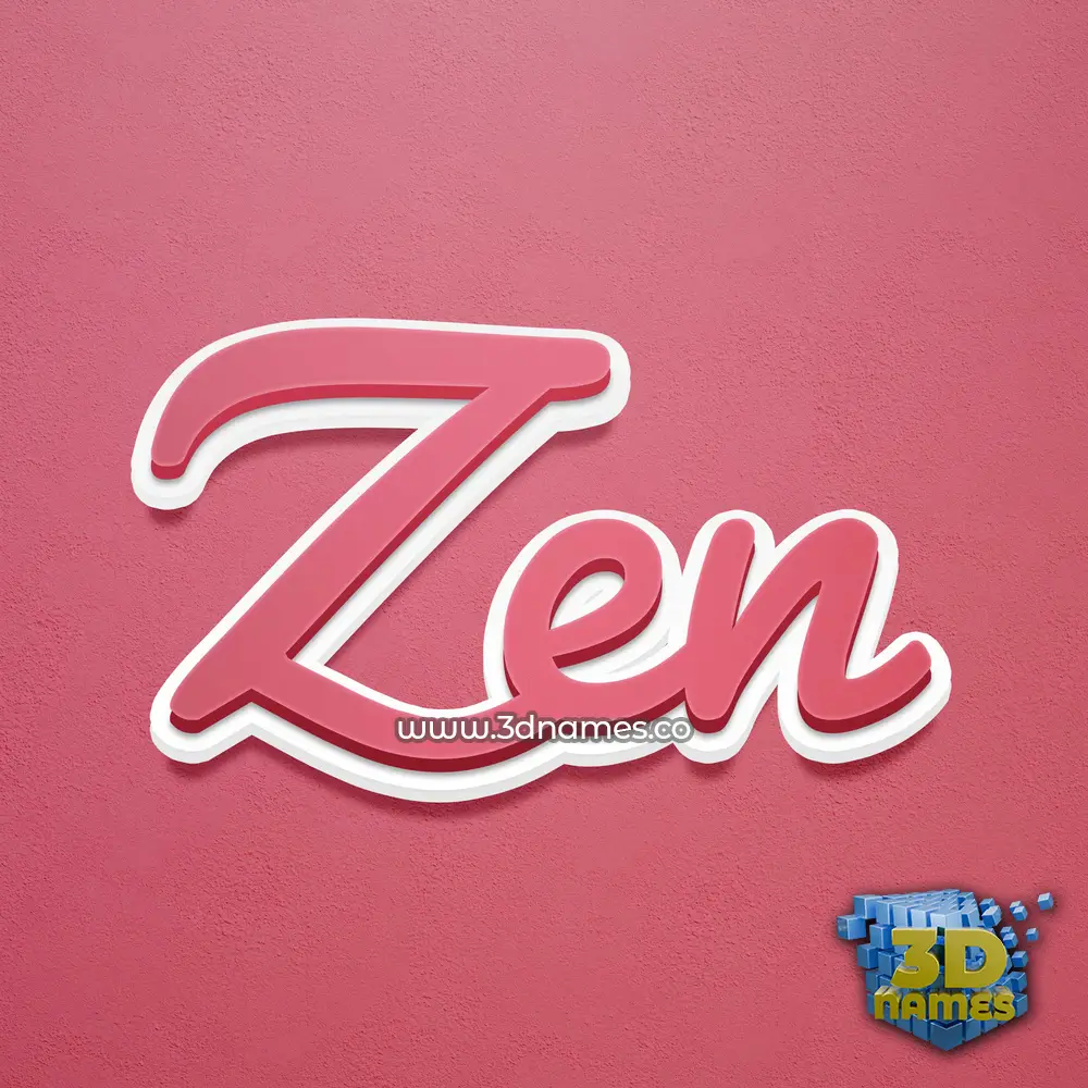 zen in Red Scribble style - 3D name wallpaper