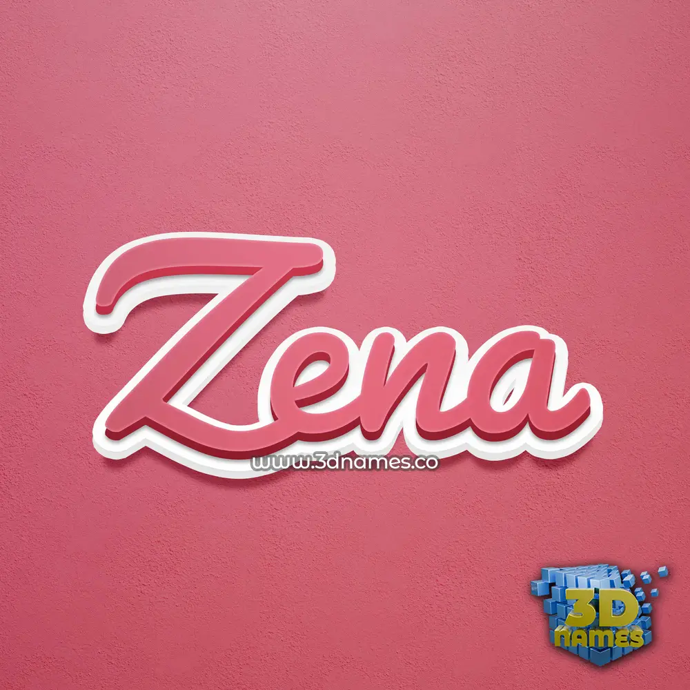 zena in Red Scribble style - 3D name wallpaper