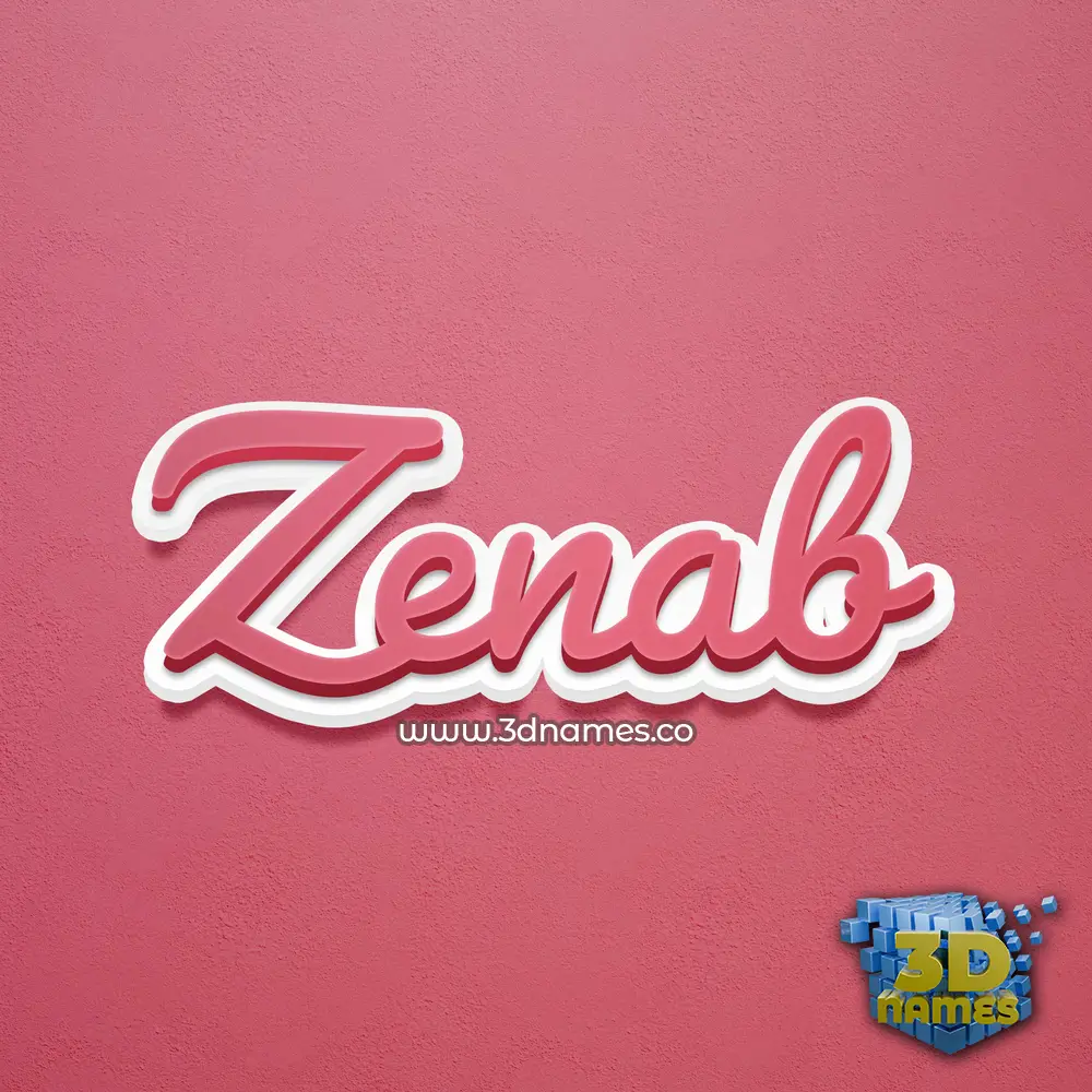 zenab in Red Scribble style - 3D name wallpaper