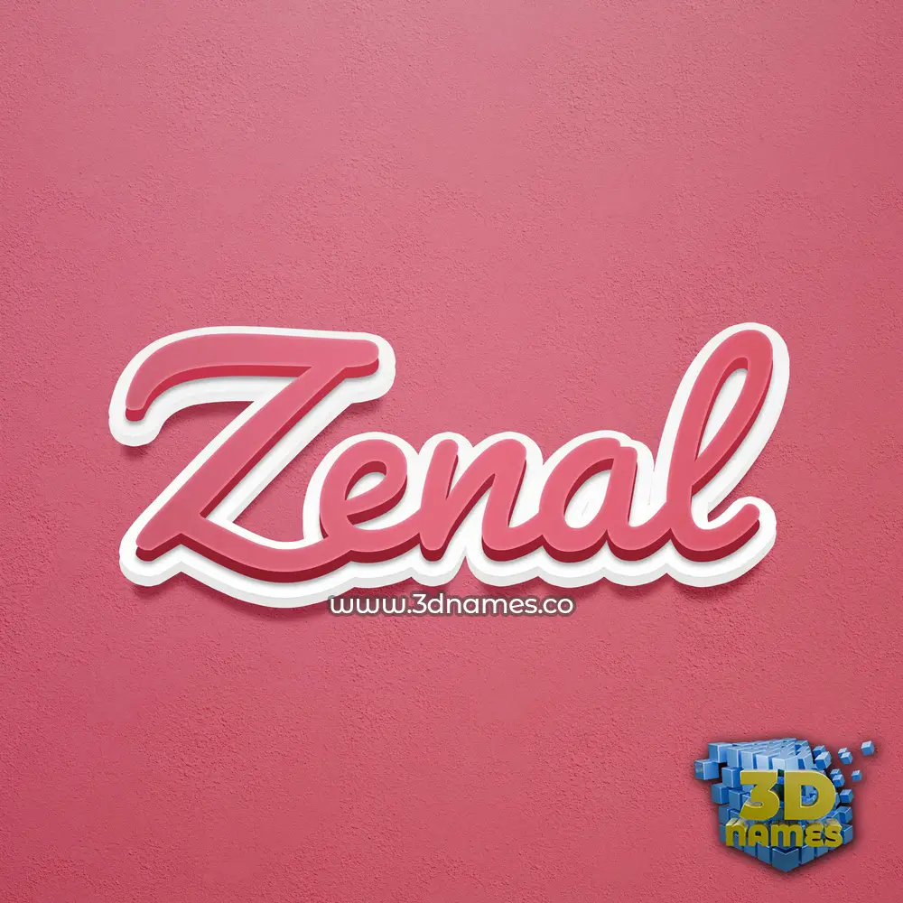 zenal in Red Scribble style - 3D name wallpaper