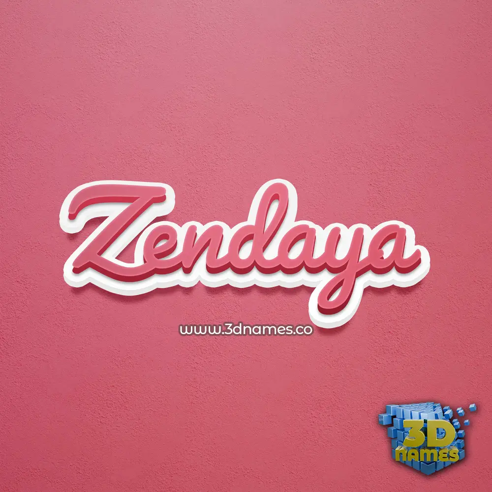 zendaya in Red Scribble style - 3D name wallpaper