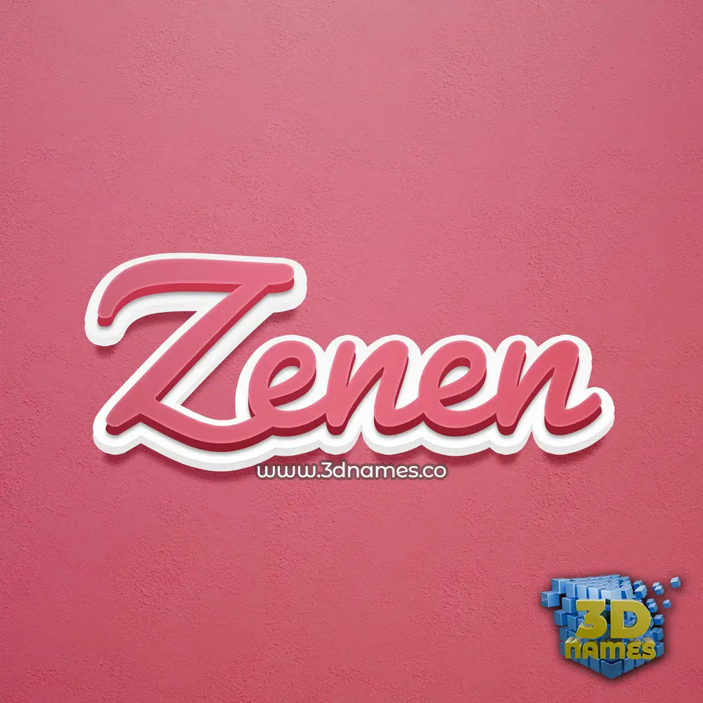 zenen in Red Scribble style - 3D name wallpaper