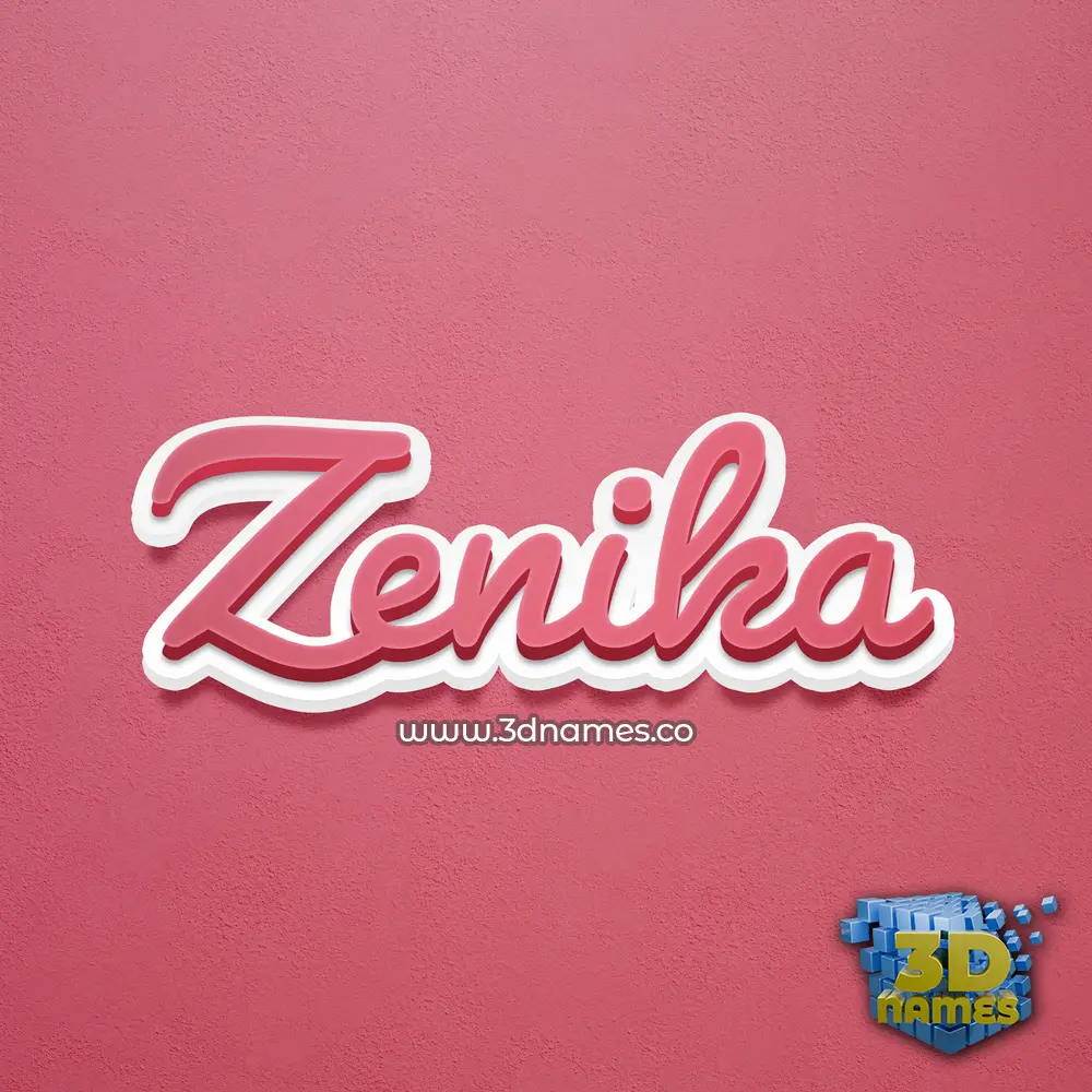 zenika in Red Scribble style - 3D name wallpaper