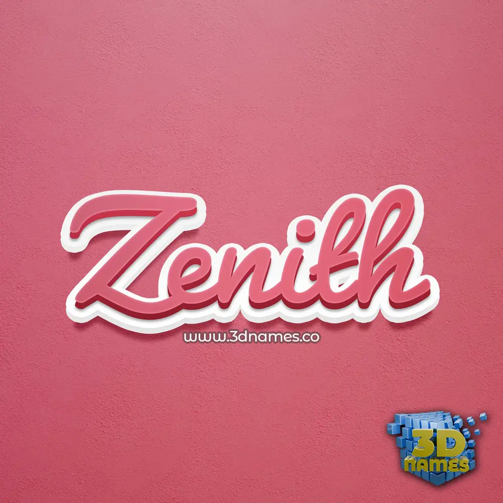 zenith in Red Scribble style - 3D name wallpaper