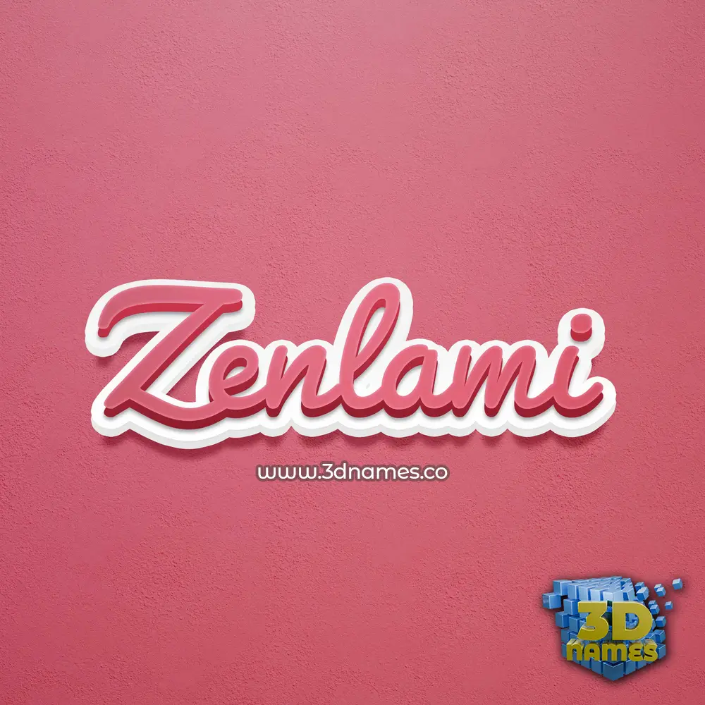 zenlami in Red Scribble style - 3D name wallpaper