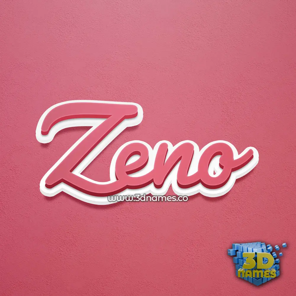 zeno in Red Scribble style - 3D name wallpaper