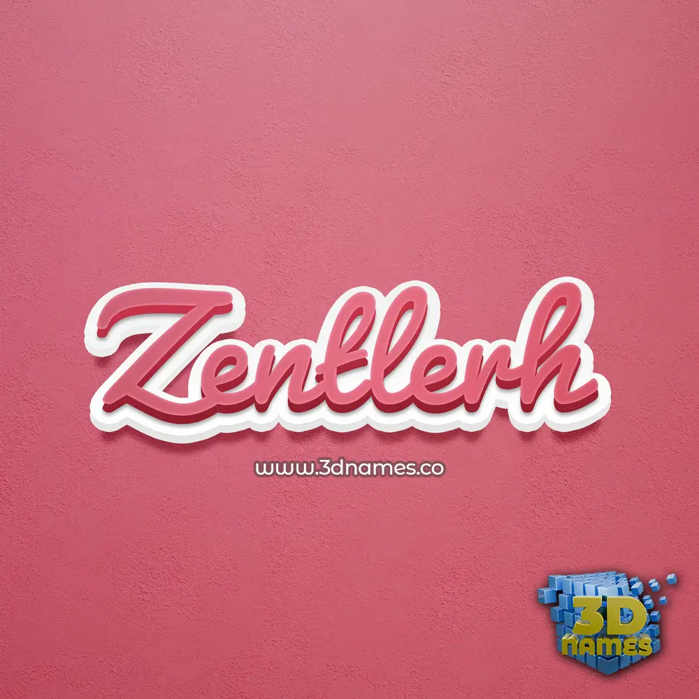 zentlerh in Red Scribble style - 3D name wallpaper