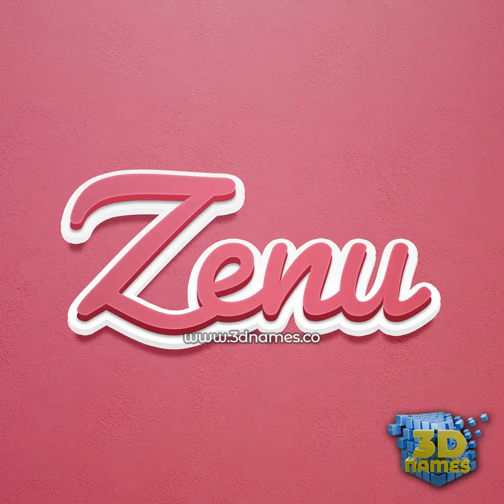 zenu in Red Scribble style - 3D name wallpaper
