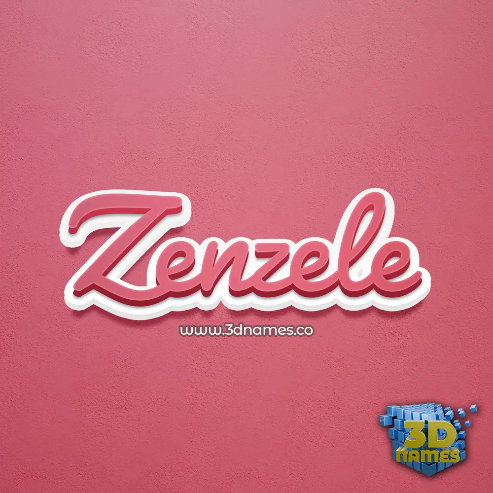 zenzele in Red Scribble style - 3D name wallpaper