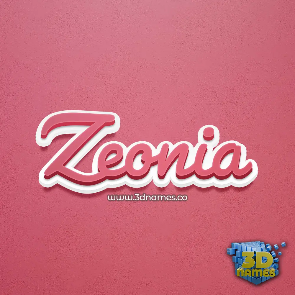 zeonia in Red Scribble style - 3D name wallpaper