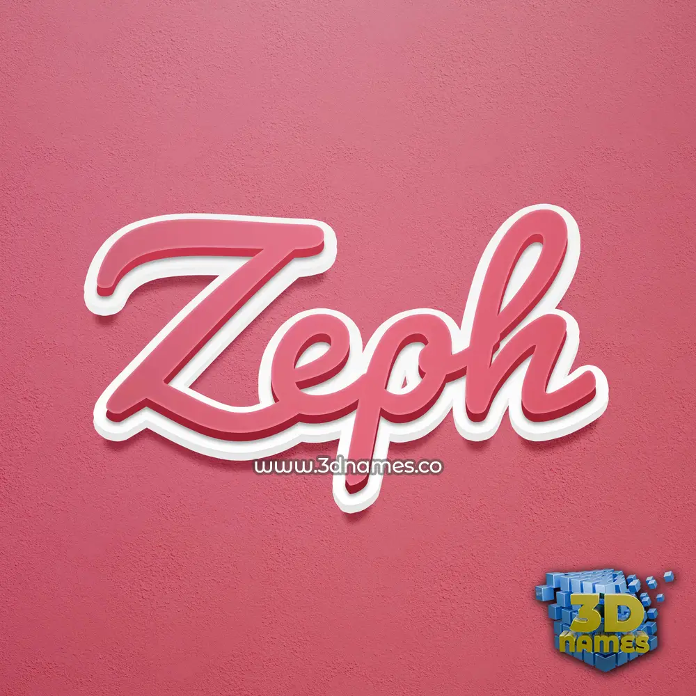zeph in Red Scribble style - 3D name wallpaper