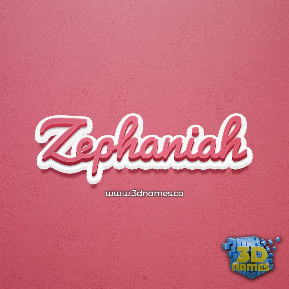 zephaniah in Red Scribble style - 3D name wallpaper