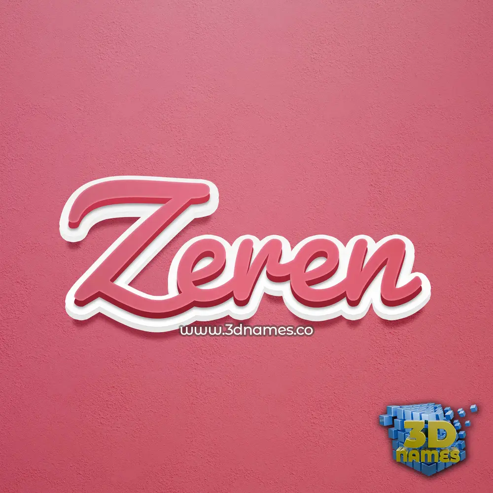 zeren in Red Scribble style - 3D name wallpaper