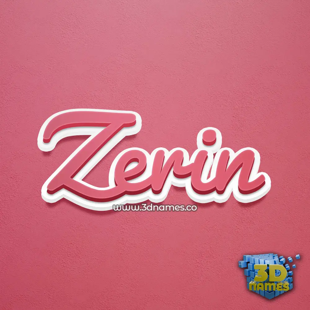 zerin in Red Scribble style - 3D name wallpaper