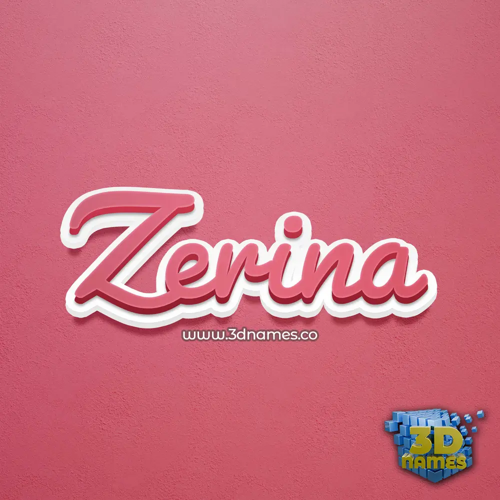 zerina in Red Scribble style - 3D name wallpaper