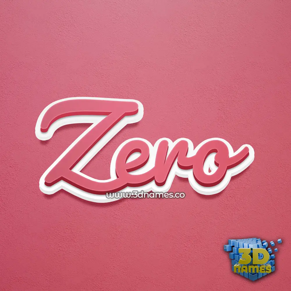 zero in Red Scribble style - 3D name wallpaper